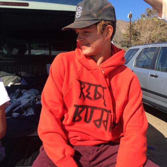 Rebel Buddha red hoodie black logo - Picture 5 of 5